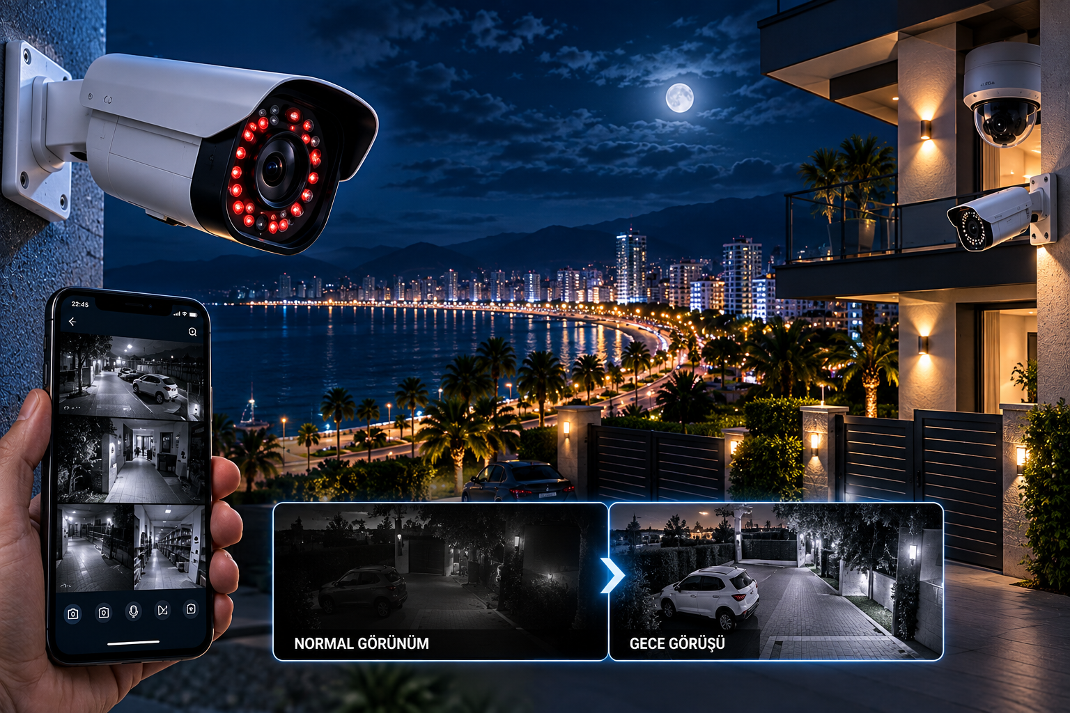 Mersin Gece Görüşlü Güvenlik Kamerası Gece Kamera Sistemleri