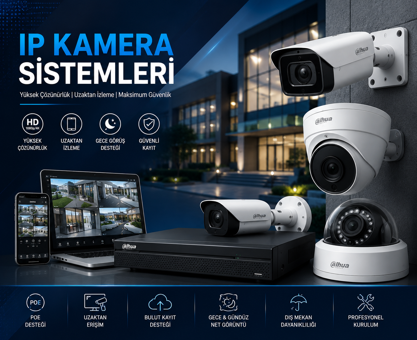 Mersin IP Kamera Sistemleri Dahua Hikvision Kamera Kurulumu